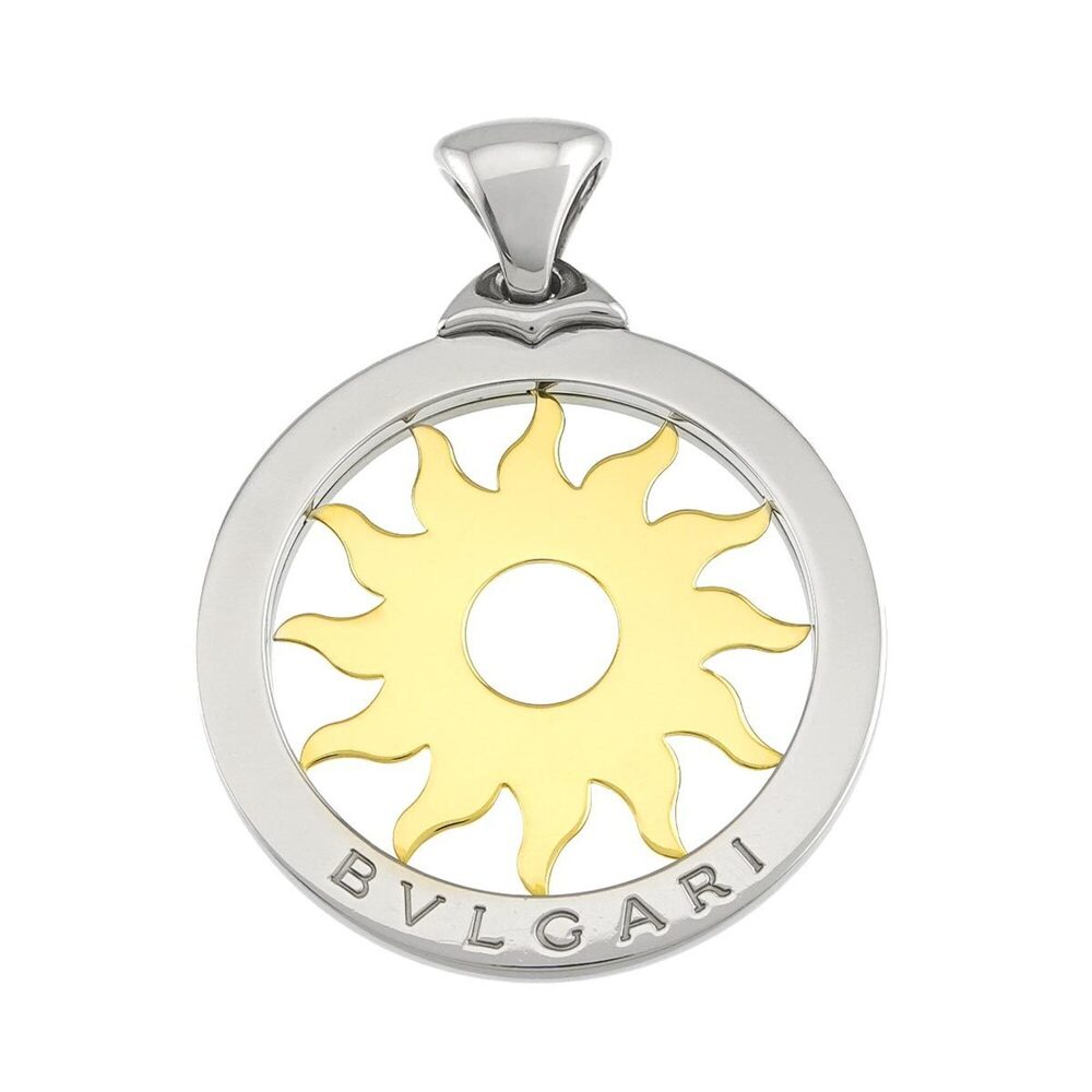 Bulgari BVLGARI Tondo Sun Pendant Top 18K Yellow Gold 750 Stainless Steel